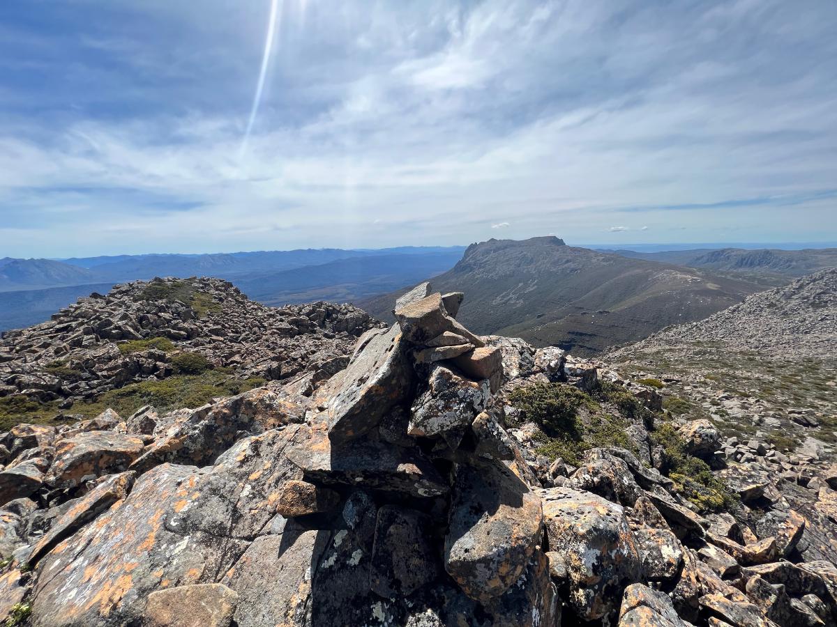 Florentine Peak summit pile of rocks