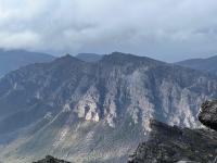 Stepped Hills bathed in light